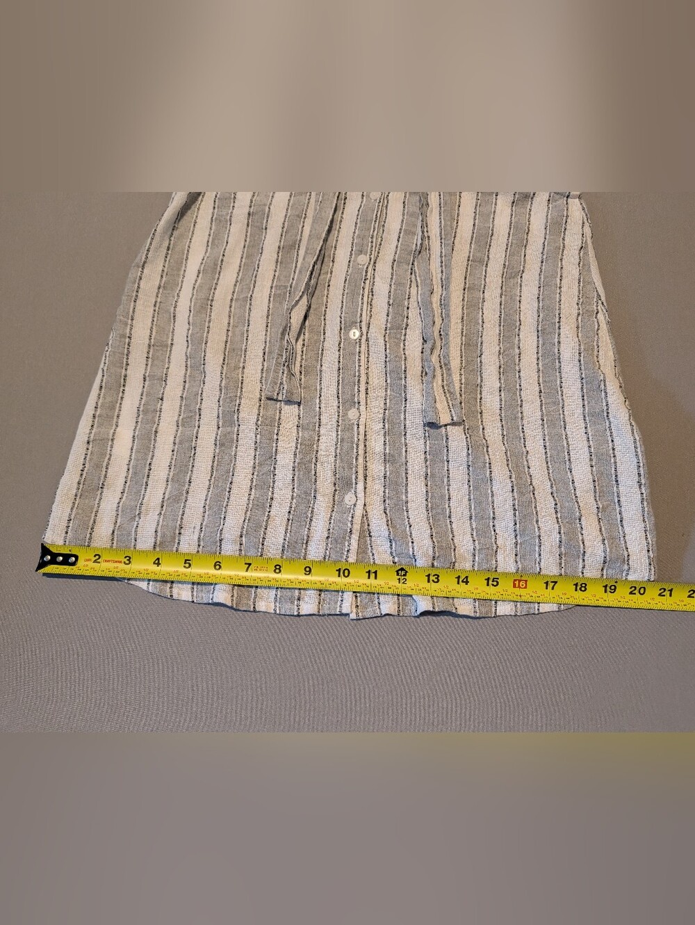 Doe & Rae White And Gray Striped Cotton Halter Top - Picture 9 of 9